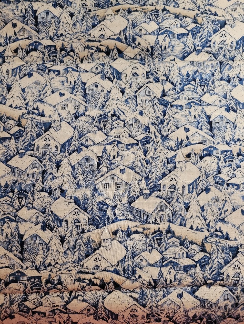Christmas Toile By Moda 100% Cotton Fabric Blue 5+ Yards (0780)